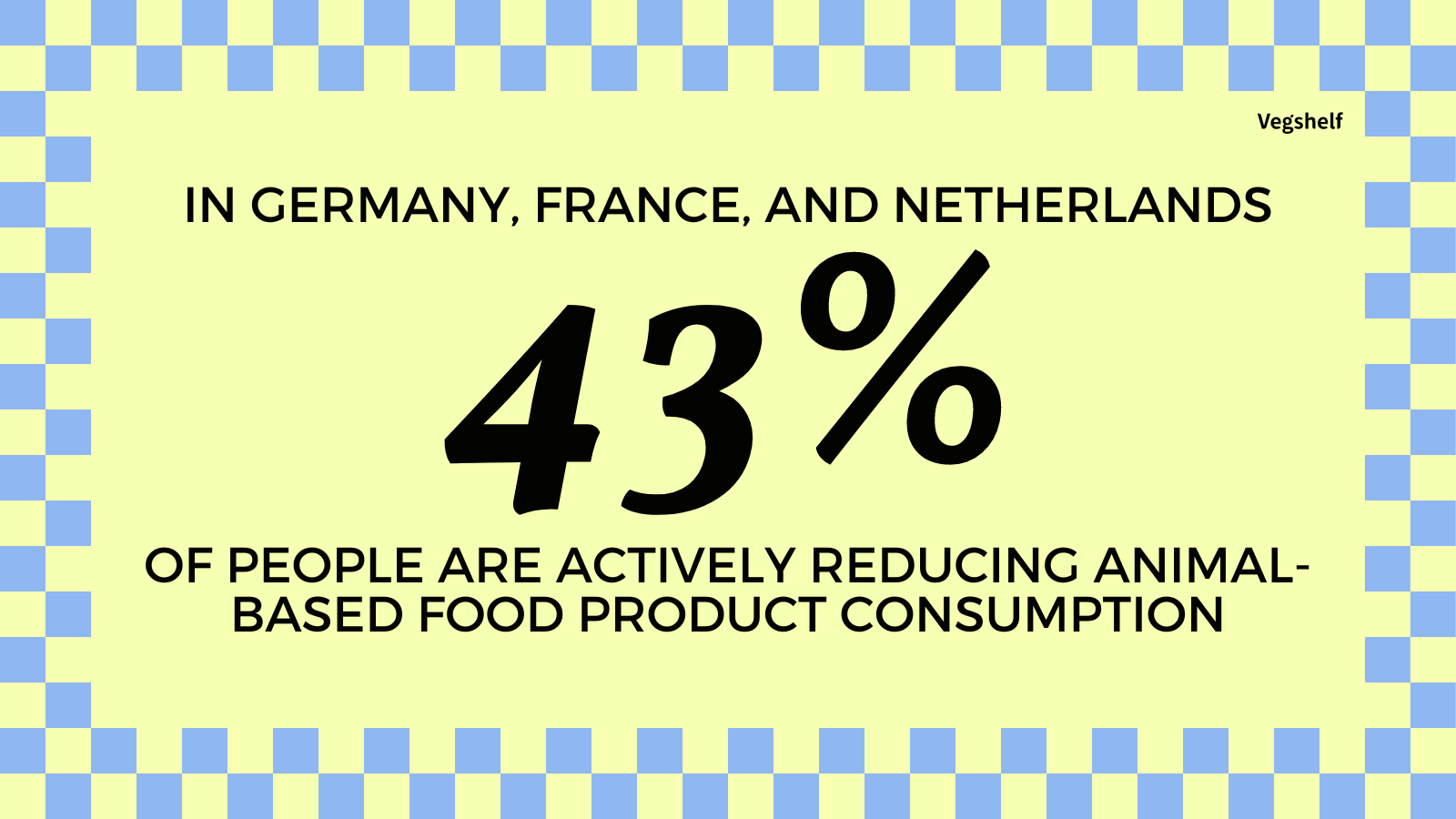 43% of people reducing animal-based food product soncumption