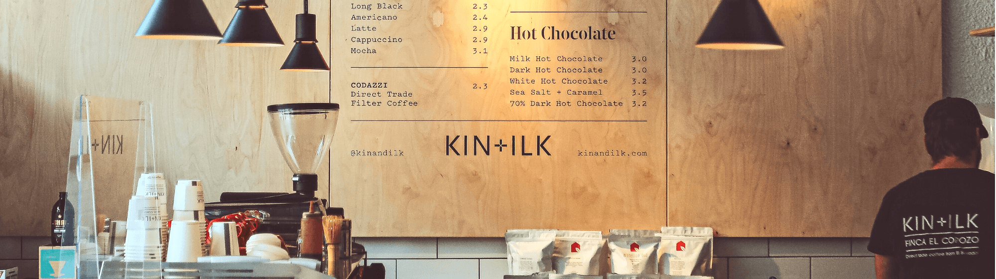 Hot and cold drinks, and vegan snacks on coffee shop menu